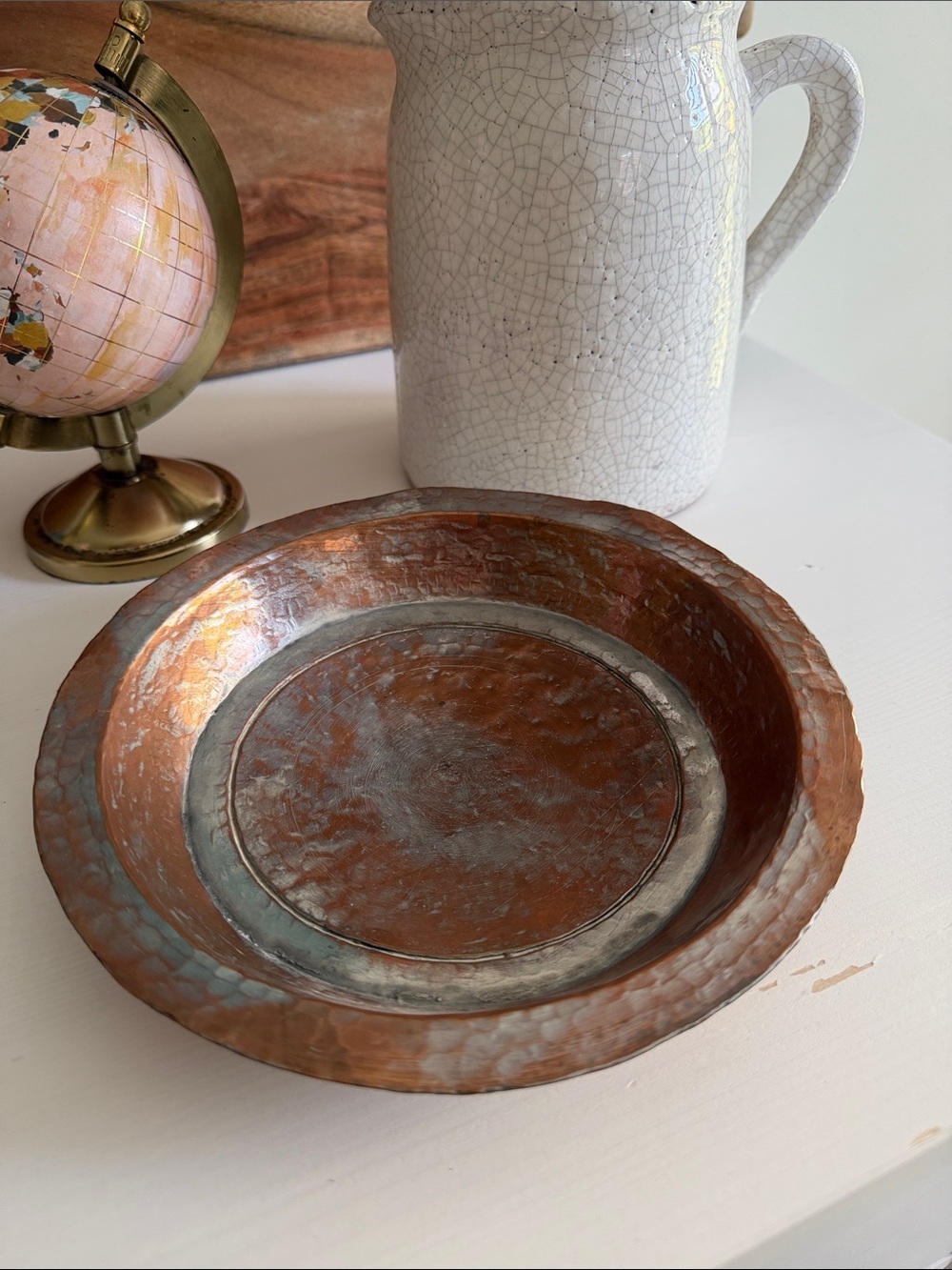 Vintage Hand-Hammered Copper Plate Rustic Decor